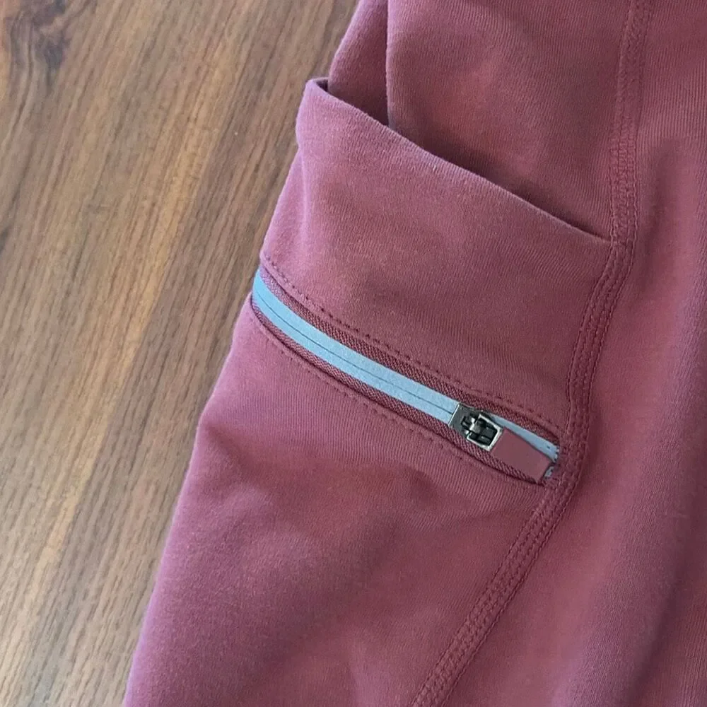 Ododos mauve pink capris athletic pants fitness pants Size M w zipper, and slip